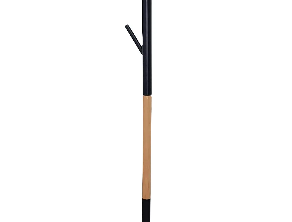 Porte-manteaux q-connect 5 pateres metallique details en bois hauteur 177cm