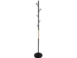 Porte-manteaux q-connect 5 pateres metallique details en bois hauteur 177cm