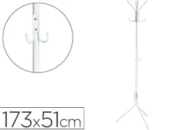 Porte-manteaux q-connect métallique 8 patères hauteur 173cm coloris blanc