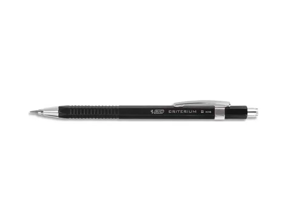 Porte-mine bic critérium mine 2mm gomme taille-mine incorporé corps noir