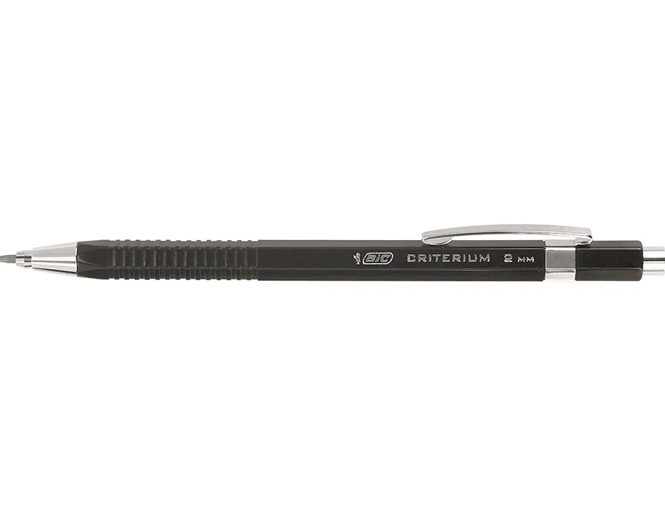 Porte-mine bic critérium mine 2mm gomme taille-mine incorporé corps noir
