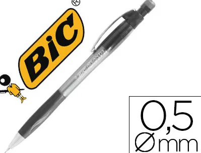 Porte-mine bic velocity 0.7mm corps transparent canon rétractable gomme capuchon protecteur amortisseur anti-casse mine