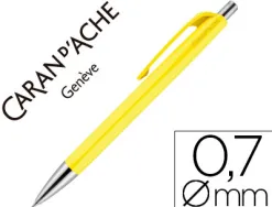 Porte-mine caran d'ache 884 infinite mine 0.7mm bouton poussoir chrome brillant coloris jaune