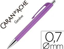 Porte-mine caran d'ache 884 infinite mine 0.7mm bouton poussoir chrome brillant coloris mauve