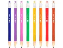 Porte-mine liderpapel plastique 2mm rétractable inclut mines graphite coloris assortis