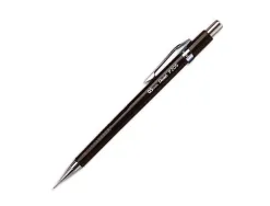 Porte-mine pentel p200 0.5mm embout et agrafe métalliques canon fixe longueur 4 mm gomme rechargeable corps noir