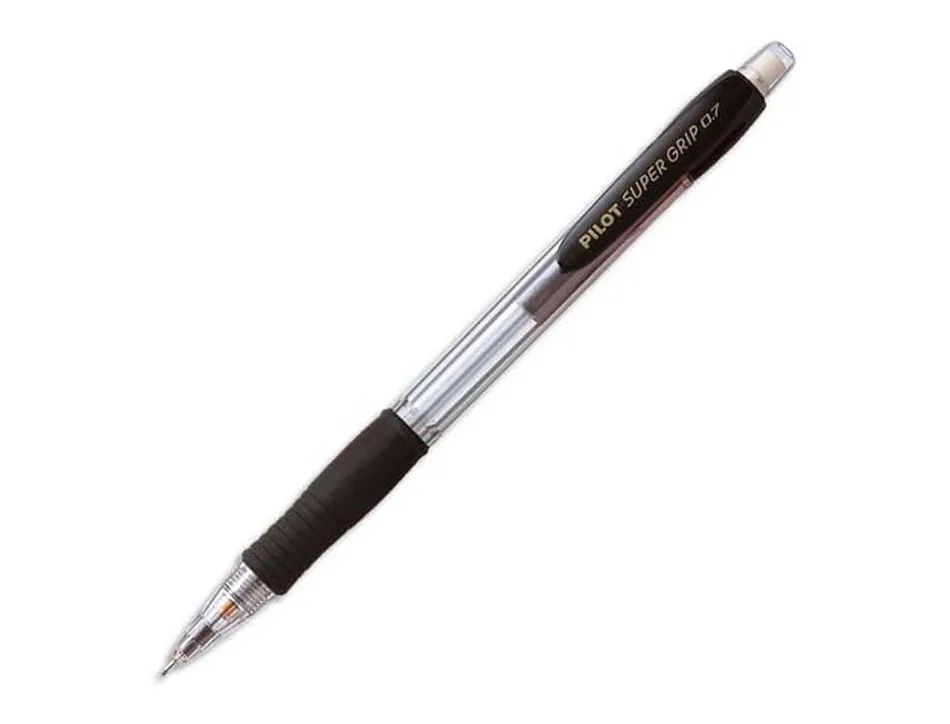 Porte-mine pilot super grip 0.7mm avance automatique canon rentrant grip caoutchouc corps ergonomique coloris noir