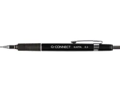 Porte-mine q-connect kappa 0.3mm pointe rétractable gomme bouton poussoir grip caoutchouc coloris assortis