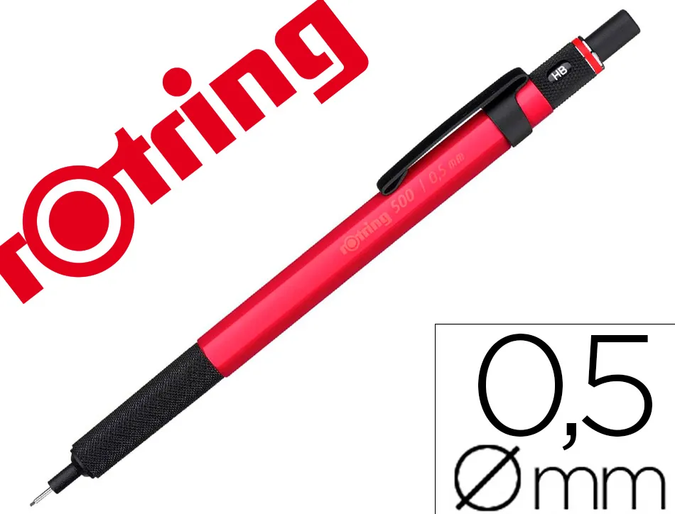 Portemine rotring 500 coloris rouge 0,5mm