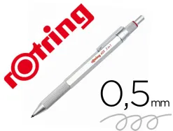 Portemine rotring 600 mecanisme 3 en 1 mine 0,5 mm et stylo-bille grip coloris argent