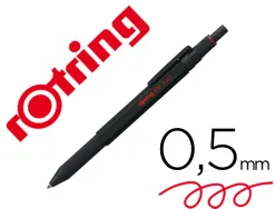Portemine rotring 600 mecanisme 3 en 1 mine 0,5 mm et stylo-bille grip coloris noir