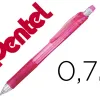 Porte-mines pentel energize canon fixe mine 0,7mm grip caoutchouc gomme avec capuchoncorps coloris rose translucide