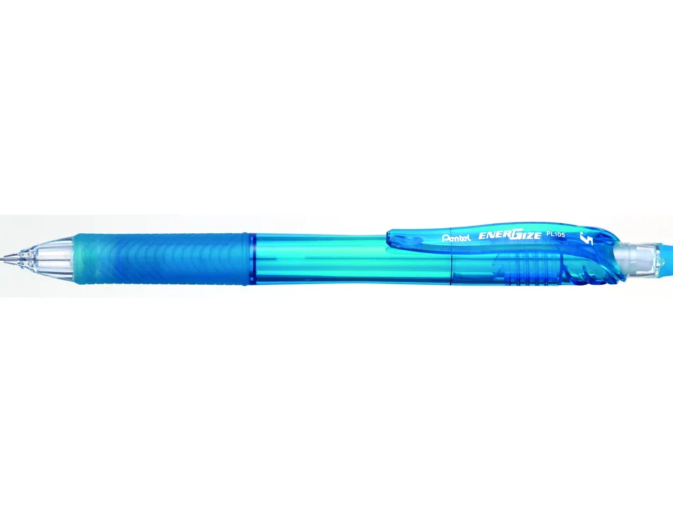 Porte-mines pentel energize-x canon fixe mine 0,5mm grip caoutchouc gomme avec capuchon corps coloris bleu