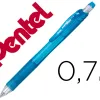 Porte-mines pentel energize canon fixe mine 0,7mm grip caoutchouc gomme avec capuchoncorps coloris bleu translucide