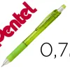 Porte-mines pentel energize canon fixe mine 0,7mm grip caoutchouc gomme avec capuchoncorps coloris vert translucide