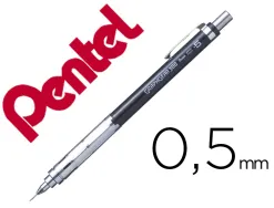Porte-mines pentel graphgear 300 canon fixe 4mm mine 0,5mm grip metal gomme avec capuchoncorps metal coloris noir