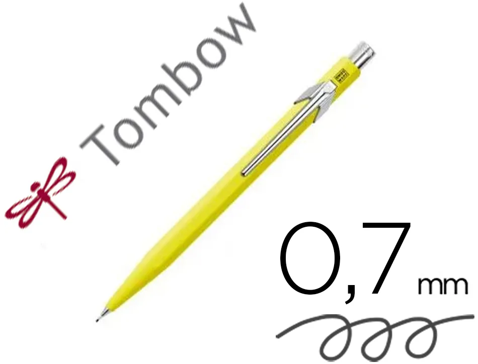 Porte-mines tombow monograph 0,7mm rechargeable gomme telescopique interchangeable coloris corps jaune fluo