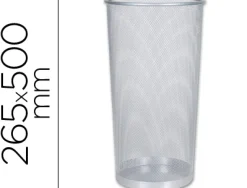 Porte-parapluies q-connect maille métallique capacité 22.6l hauteur 500mm diamètre fond 265mm coloris argent