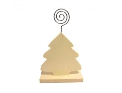 Porte-photos graine creative bois et clip metal forme sapin 15x9x1cm coloris naturel