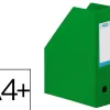 Porte-revues elba color life pvc grain toilé pan coupé format 32x24cm dos 7cm coloris vert