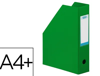 Porte-revues elba color life pvc grain toilé pan coupé format 32x24cm dos 7cm coloris vert