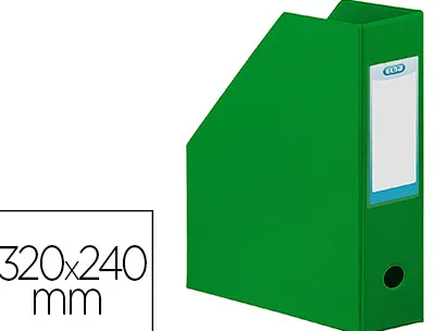 Porte-revues elba color life pvc grain toilé pan coupé format 32x24cm dos 10cm coloris vert
