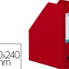 Porte-revues elba color life pvc grain toilé pan coupé format 32x24cm dos 7cm coloris rouge