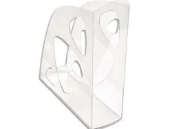 Porte-revues exacompta ecomag polystyrène solide stable format a4+ oeillet préhension cristal