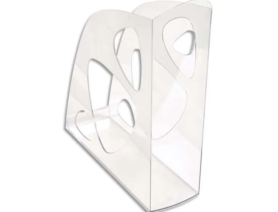 Porte-revues exacompta ecomag polystyrène solide stable format a4+ oeillet préhension cristal