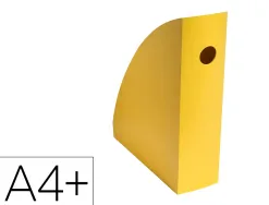 Porte-revues exacompta mag-cube bee blue plastique recycle a4+ oeillet de prehension coloris safran