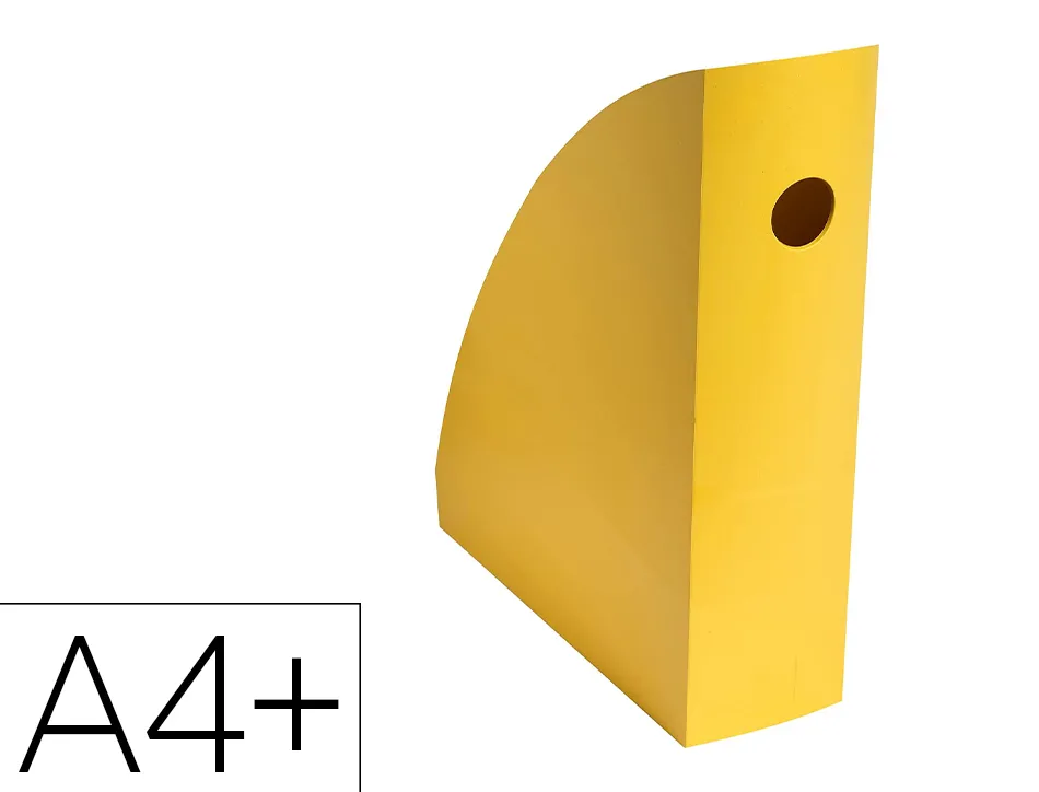 Porte-revues exacompta mag-cube bee blue plastique recycle a4+ oeillet de prehension coloris safran