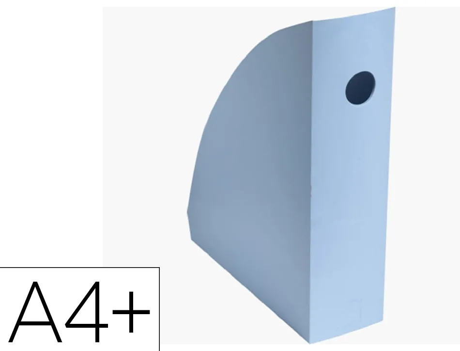 Porte-revues exacompta mag-cube bee blue plastique recycle a4+ oeillet de prehension coloris bleu clair