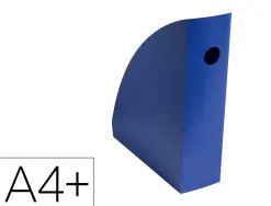 Porte-revues exacompta mag-cube bee blue plastique recycle a4+ oeillet de prehension coloris bleu marine