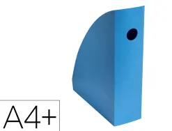 Porte-revues exacompta mag-cube bee blue plastique recycle a4+ oeillet de prehension coloris turquoise