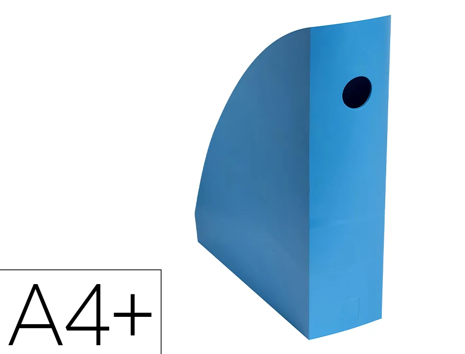 Porte-revues exacompta mag-cube bee blue plastique recycle a4+ oeillet de prehension coloris turquoise