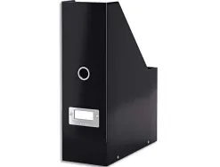 Porte-revues leitz click&store polypropylène plastifié pliable 103x330x253mm porte-étiquette coloris noir