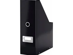 Porte-revues leitz click&store polypropylène plastifié pliable 103x330x253mm porte-étiquette coloris noir