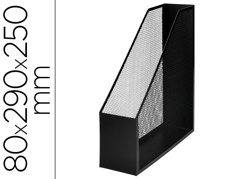 Porte-revues q-connect métal mesh maille métallique 250x79x289mm coloris noir