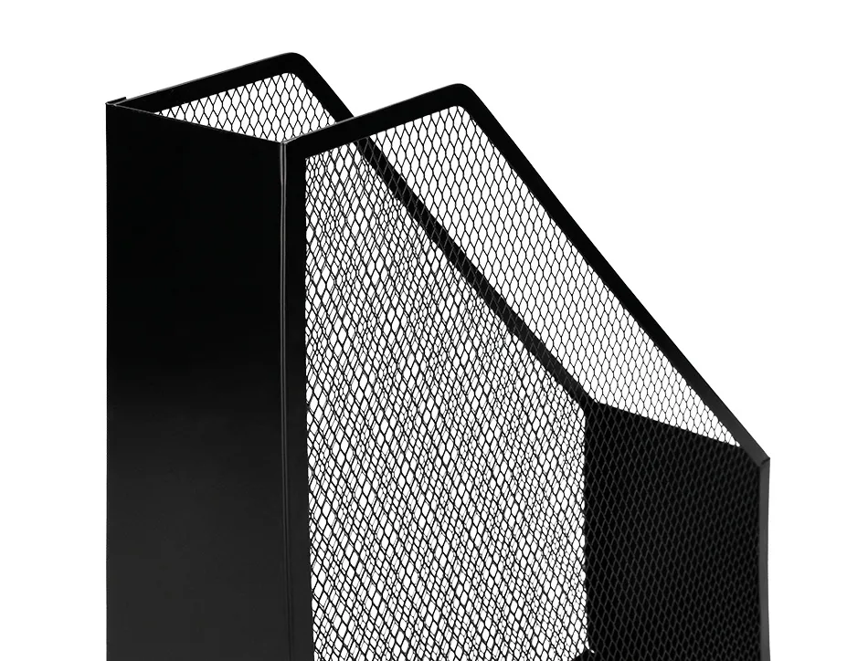 Porte-revues q-connect métal mesh maille métallique 250x79x289mm coloris noir