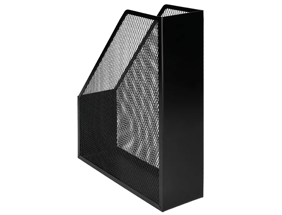 Porte-revues q-connect métal mesh maille métallique 250x79x289mm coloris noir