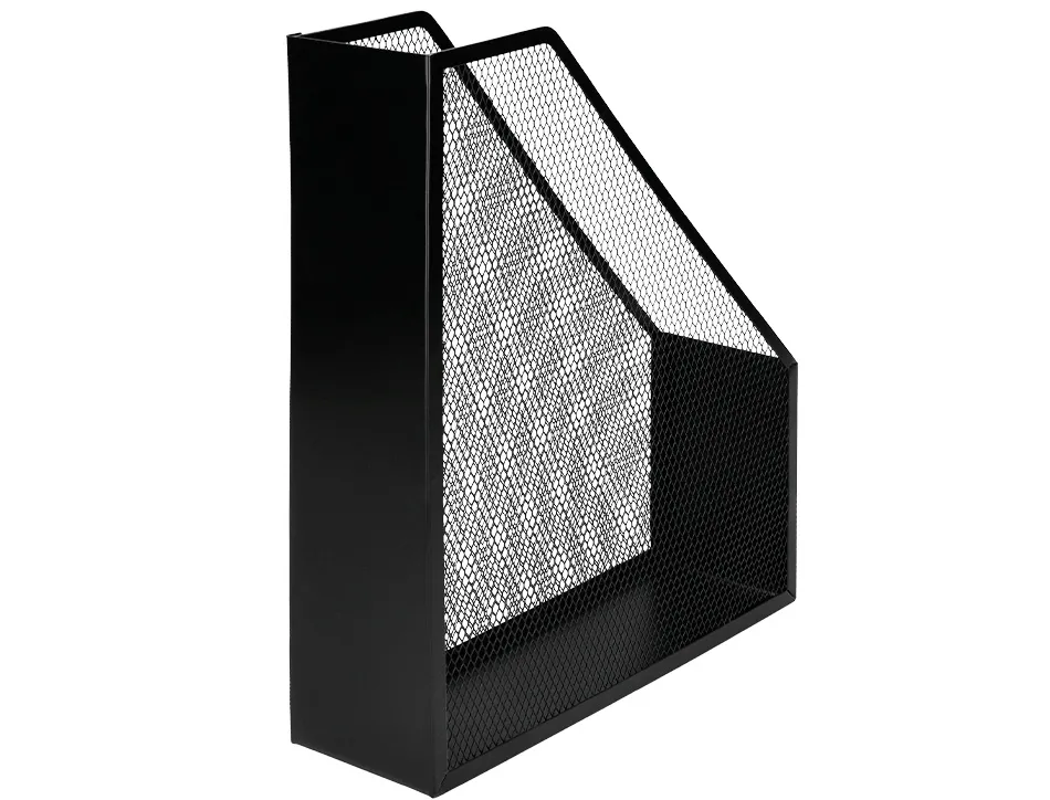 Porte-revues q-connect métal mesh maille métallique 250x79x289mm coloris noir