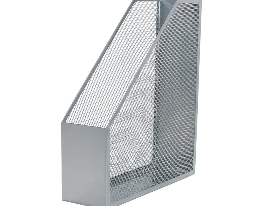 Porte-revues q-connect métal mesh maille métallique 250x79x289mm coloris argent