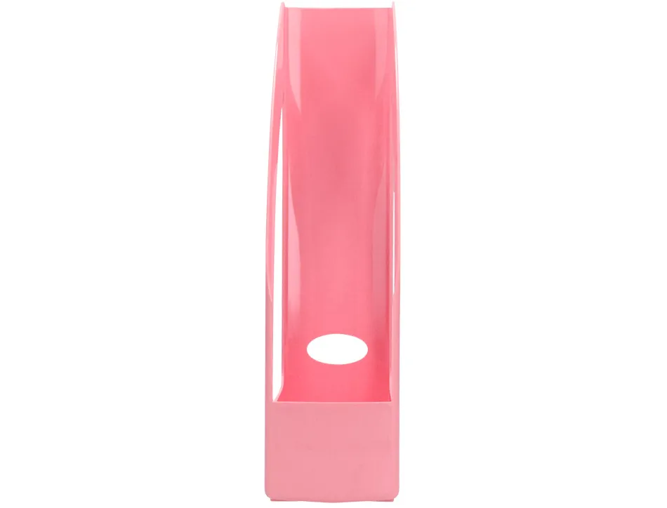Porte-revues q-connect plastique 320x250x80mm coloris rose pastel