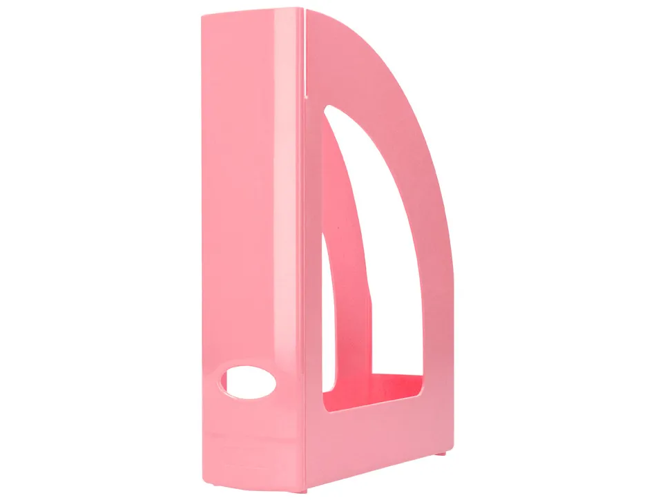 Porte-revues q-connect plastique 320x250x80mm coloris rose pastel