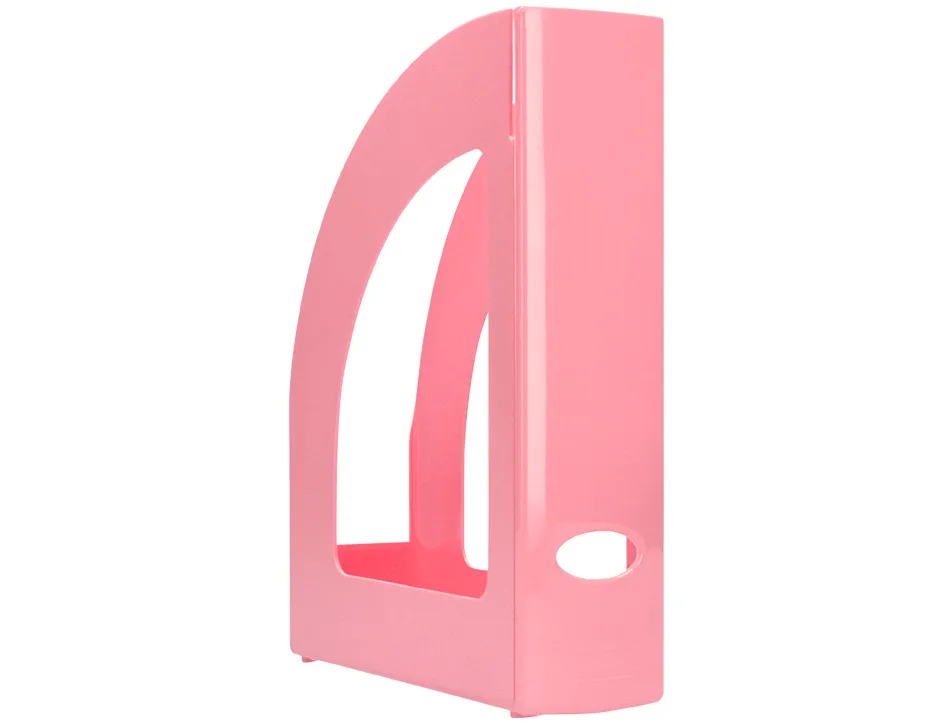Porte-revues q-connect plastique 320x250x80mm coloris rose pastel