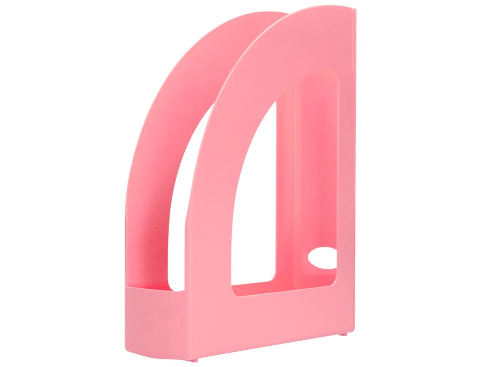 Porte-revues q-connect plastique 320x250x80mm coloris rose pastel