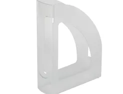 Porte-revues q-connect polystyrène documents a4 oeillet préhension 250x80x320mm cristal translucide
