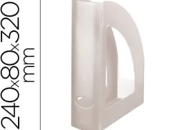 Porte-revues q-connect polystyrène documents a4 oeillet préhension 250x80x320mm cristal translucide