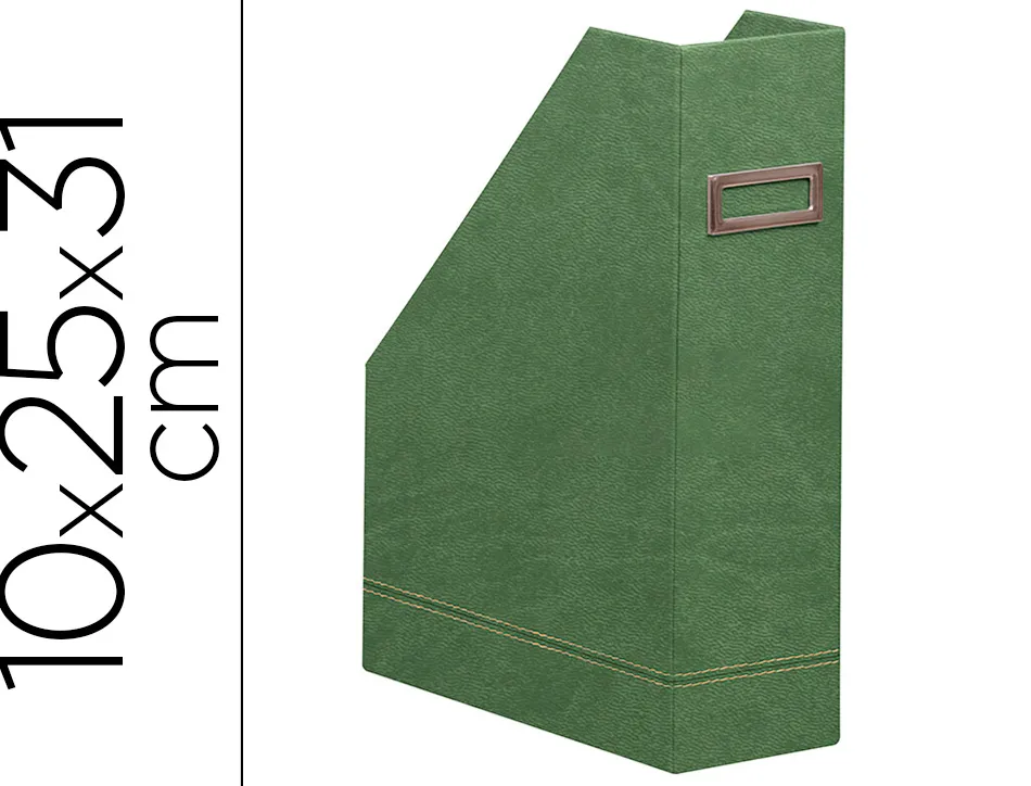 Porte-revues rhodiarama simil cuir sauge velout 10x25x31 cm