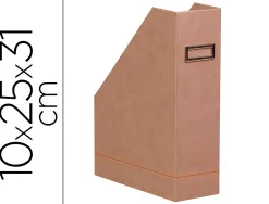 Porte-revues rhodiarama simil cuir taupe velout 10x25x31 cm